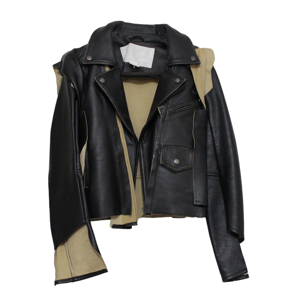 Maison martin margiela leather biker jacket